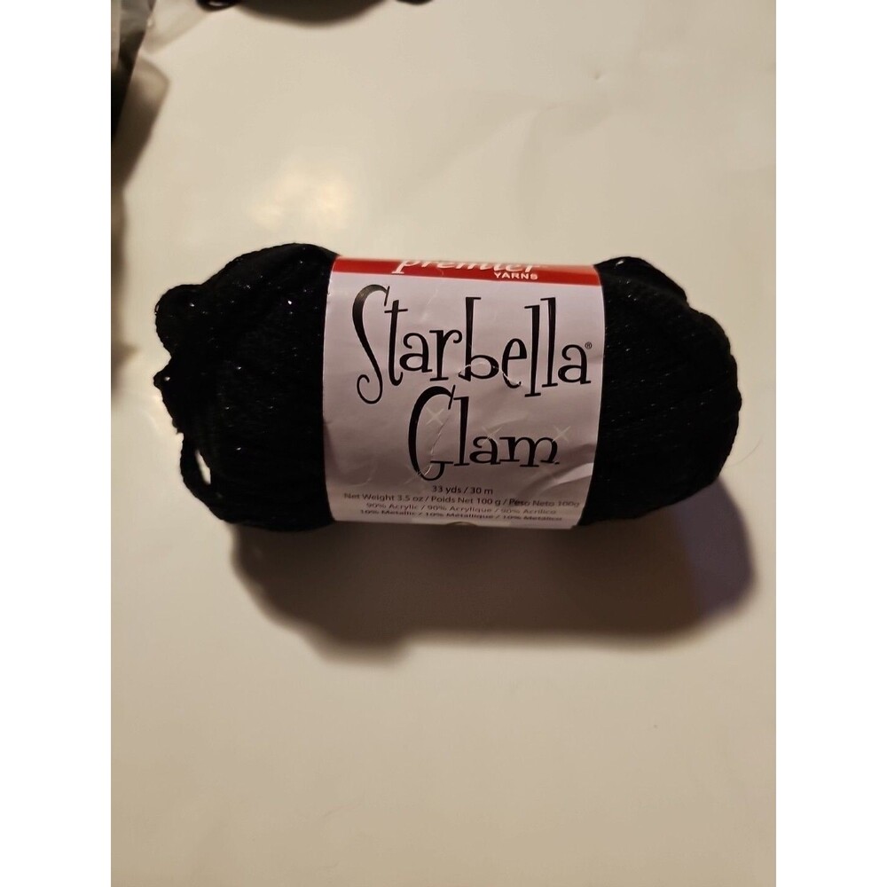 Starbella GLAM GILDED Premier Yarns  Skein Discontinued Black Metallic